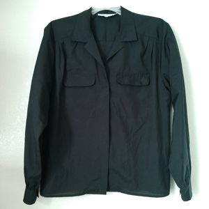 Vintage Laura and Jayne Black Blouse Shirt Size 10 Chest 40" Career Wear Office